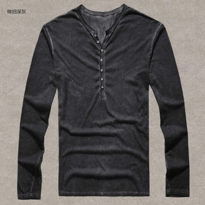 Cotton Vintage Mens Long Sleeve Shirt