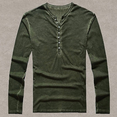 Cotton Vintage Mens Long Sleeve Shirt