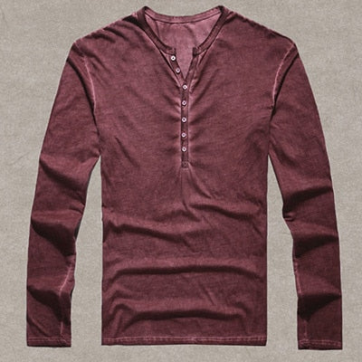 Cotton Vintage Mens Long Sleeve Shirt