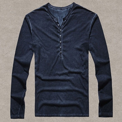 Cotton Vintage Mens Long Sleeve Shirt
