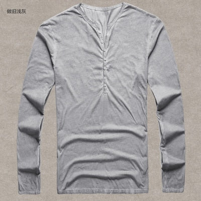 Cotton Vintage Mens Long Sleeve Shirt