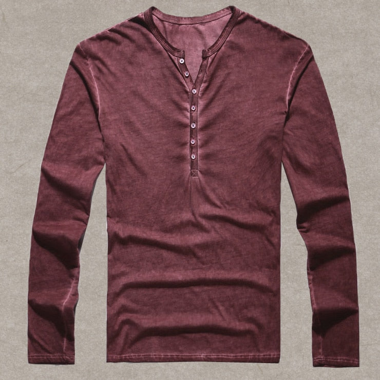 Cotton Vintage Mens Long Sleeve Shirt