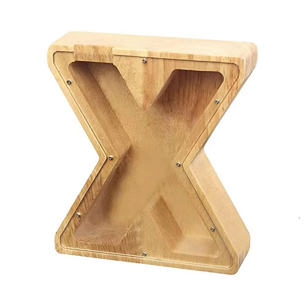 WOODEN ALPHABET PIGGY BANK