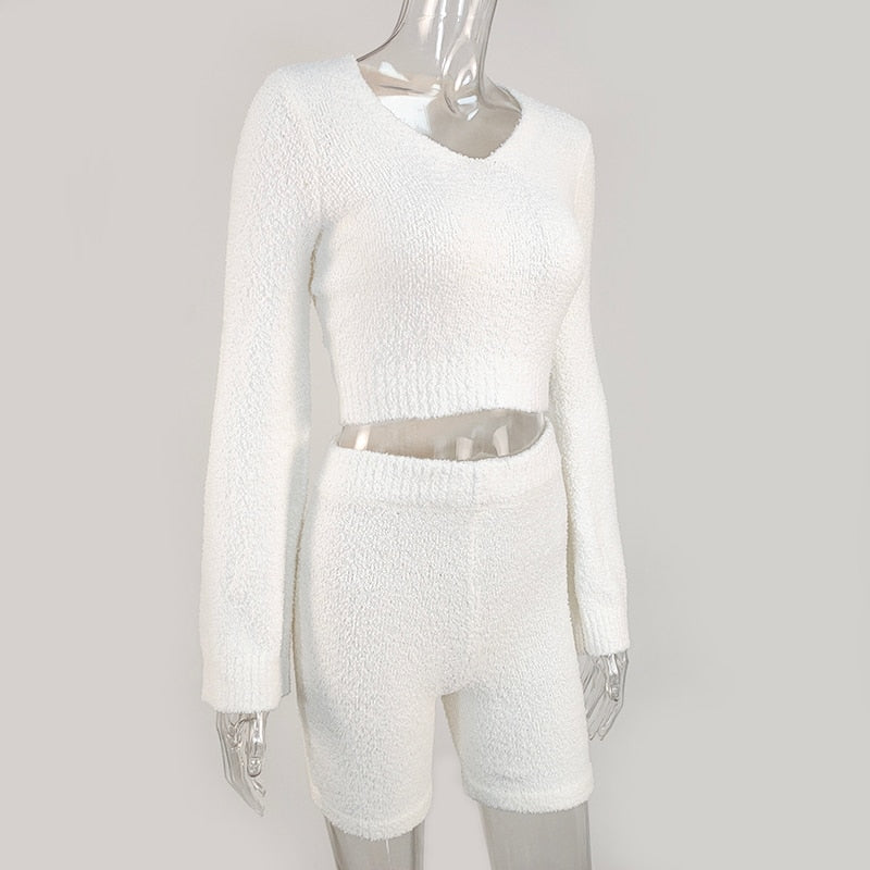 Flare Sleeve 2 Piece Shorts Set