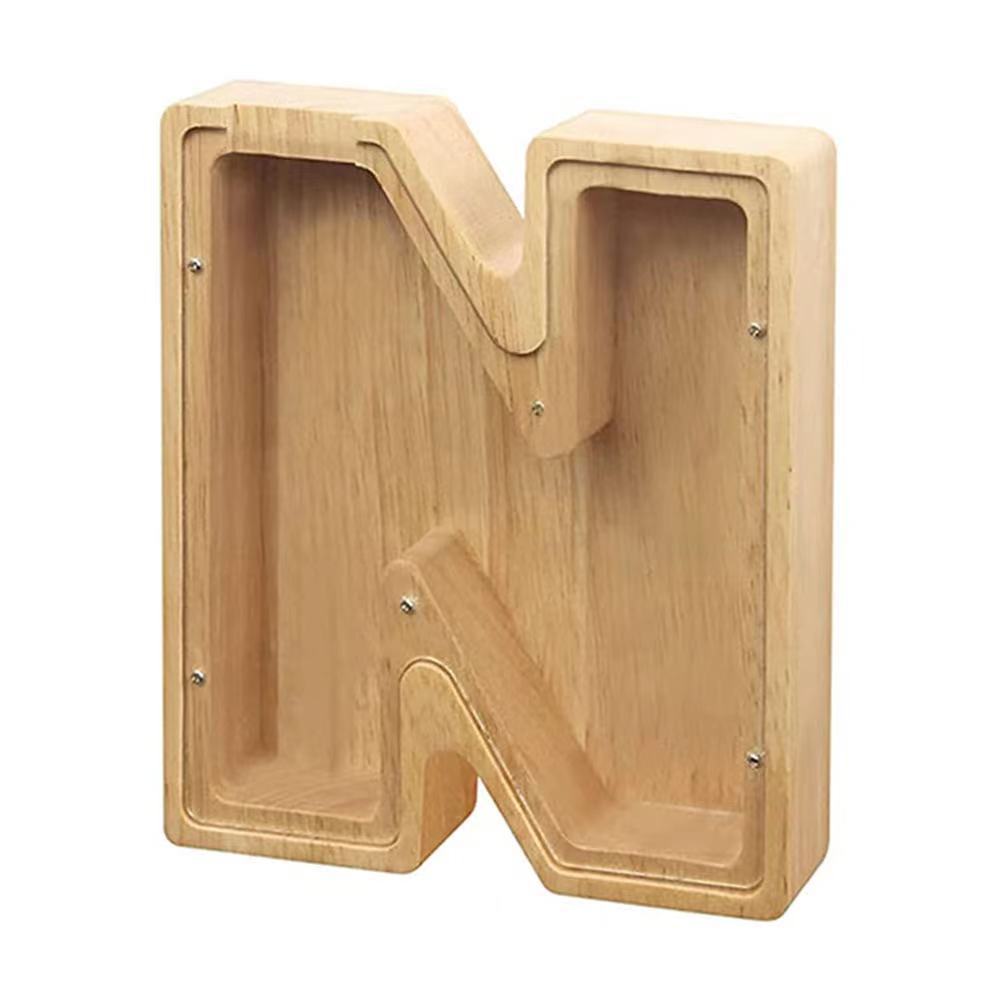 WOODEN ALPHABET PIGGY BANK