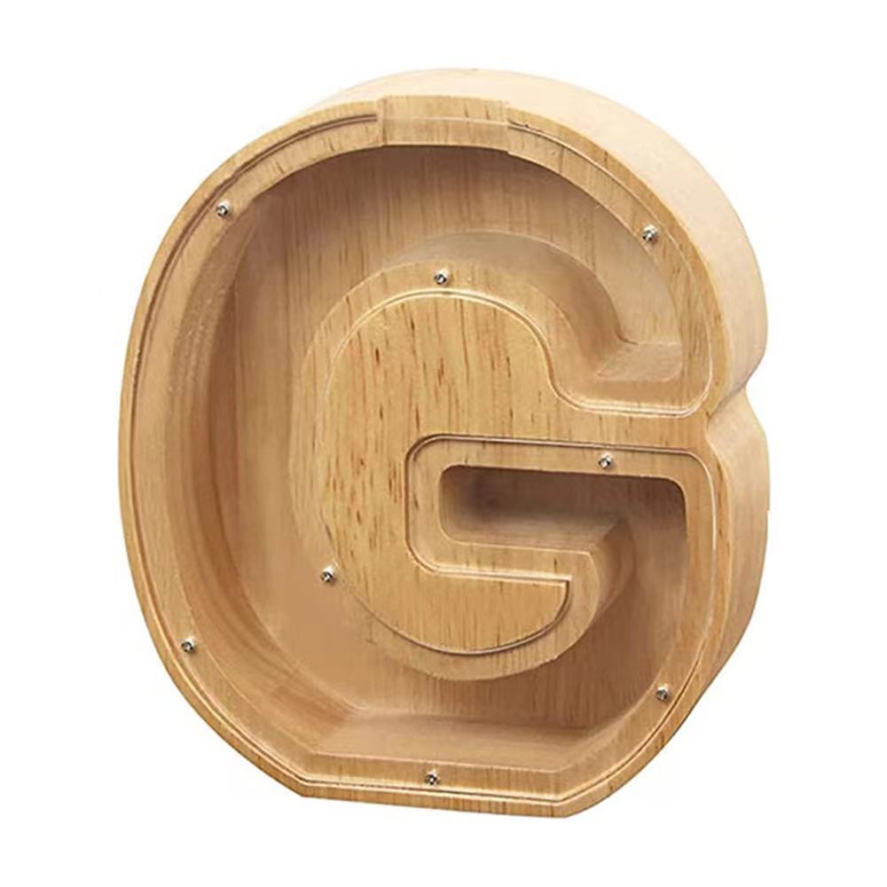 WOODEN ALPHABET PIGGY BANK