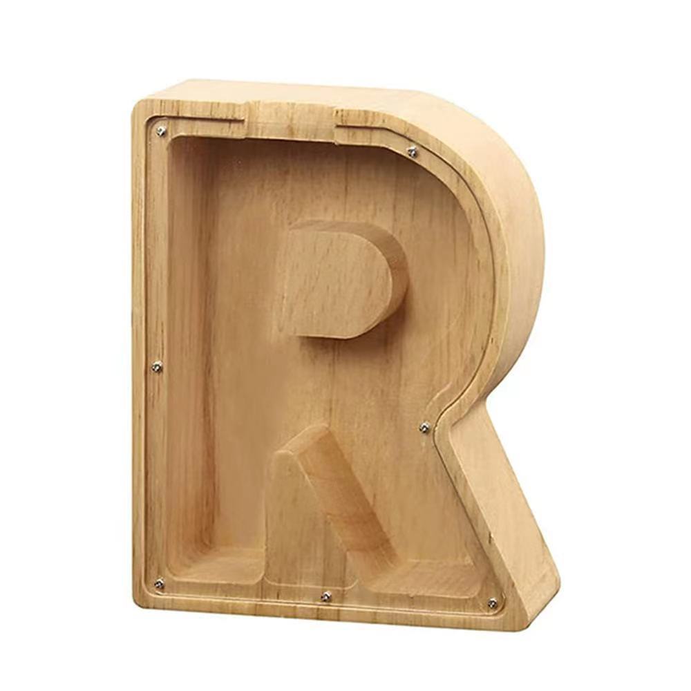 WOODEN ALPHABET PIGGY BANK