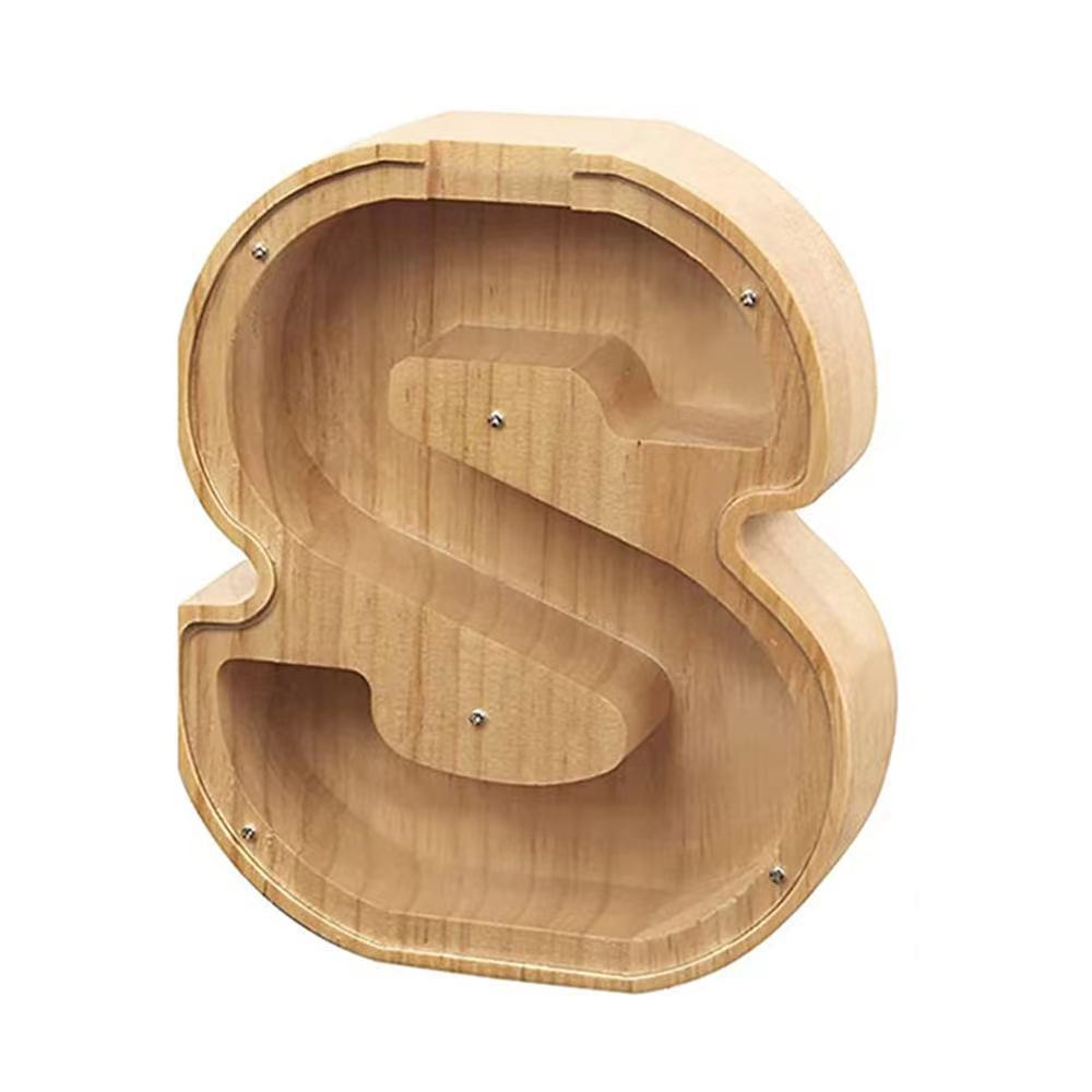 WOODEN ALPHABET PIGGY BANK