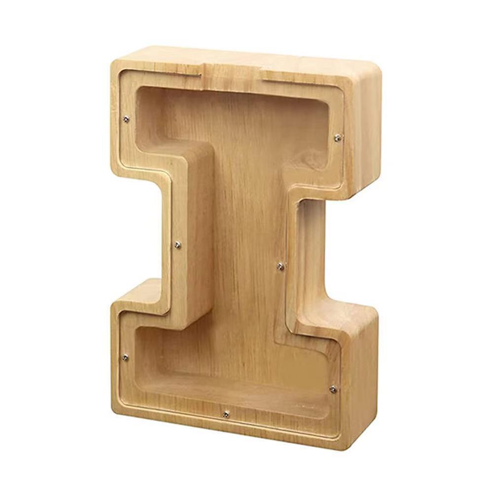 WOODEN ALPHABET PIGGY BANK