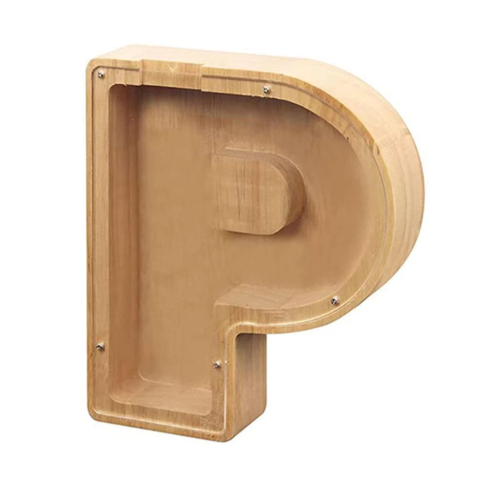WOODEN ALPHABET PIGGY BANK