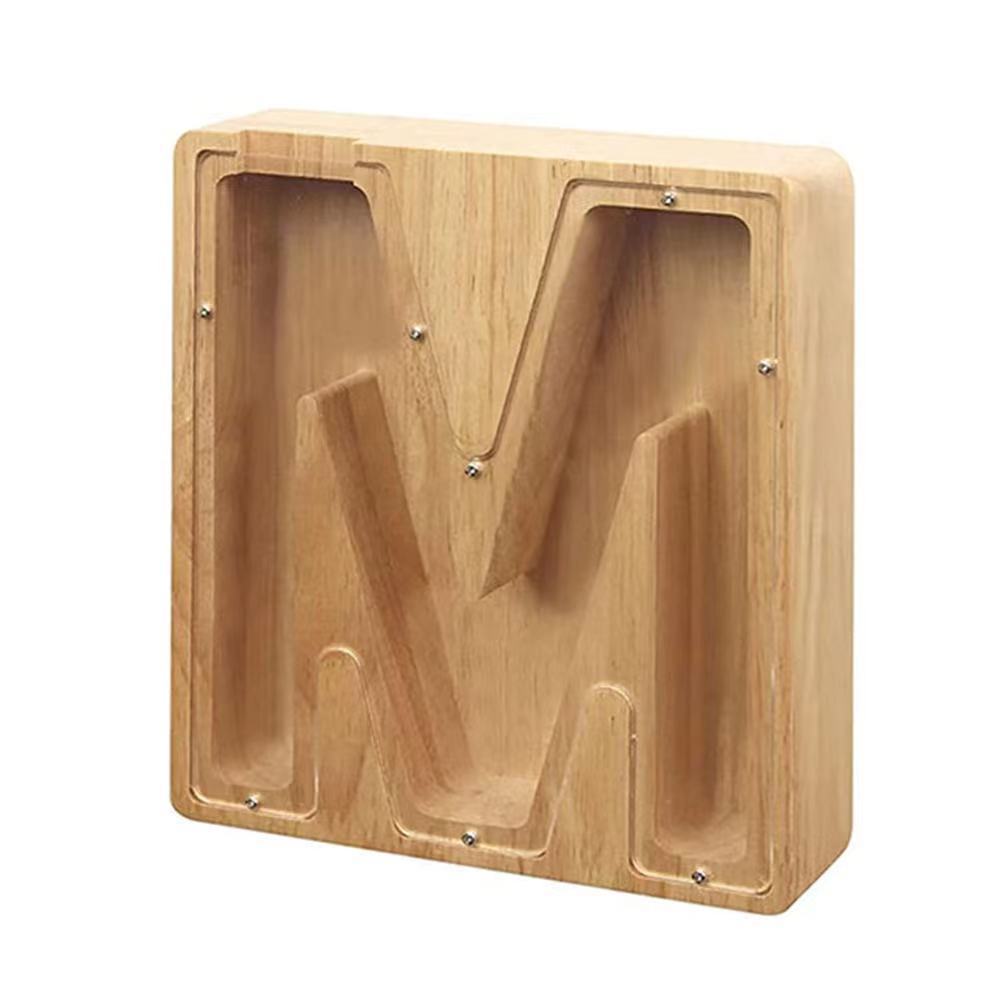 WOODEN ALPHABET PIGGY BANK