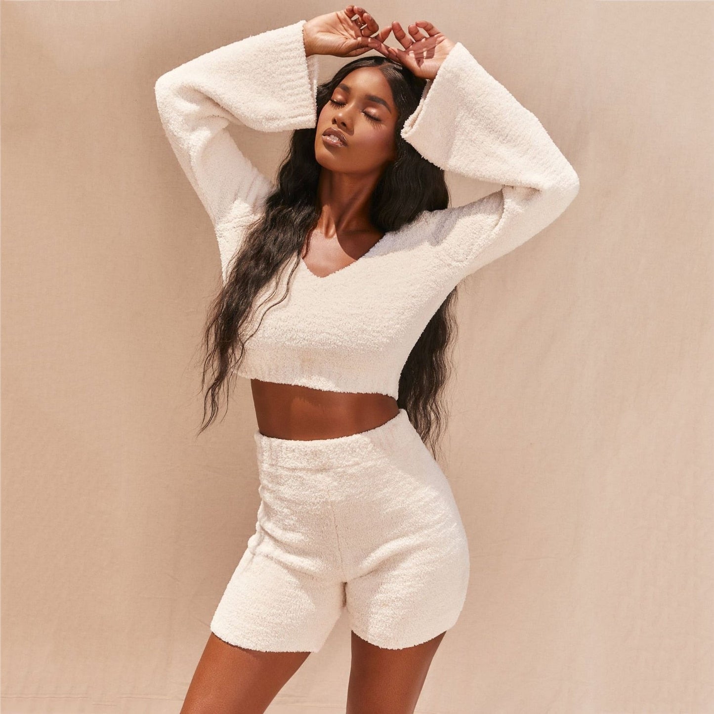 Flare Sleeve 2 Piece Shorts Set