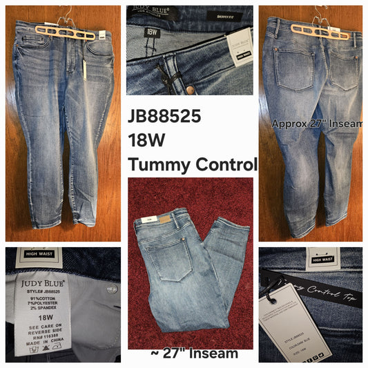 Judy Blue JB88525 18W Tummy Control Jeans approx 27" inseam