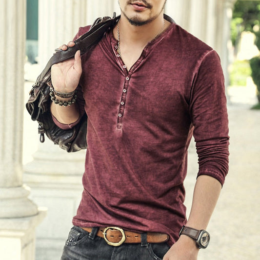 Cotton Vintage Mens Long Sleeve Shirt