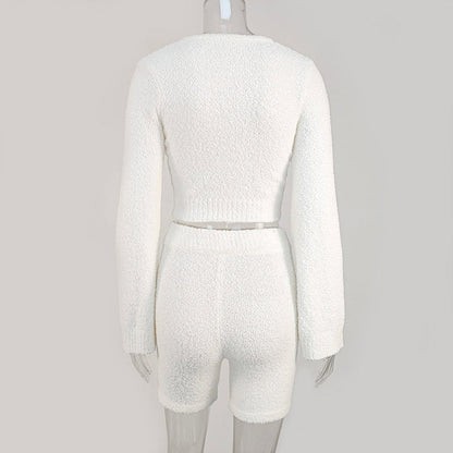 Flare Sleeve 2 Piece Shorts Set